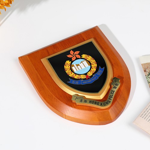 黃木彩色徽章盾牌