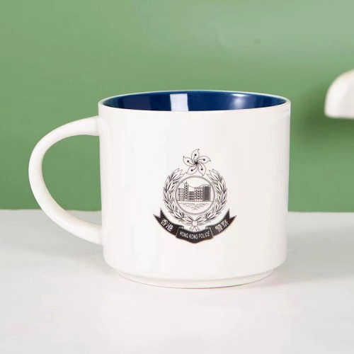 陶瓷黑白警徽杯